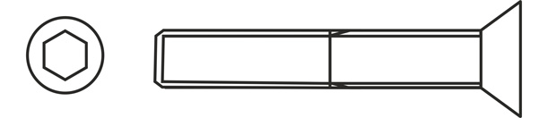 Śruba z łbem stożkowym z gniazdem sześciokątnym