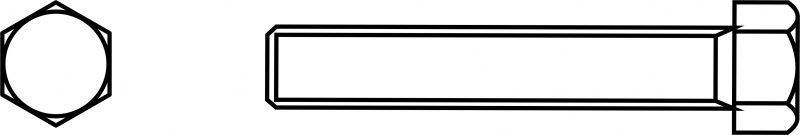 Śruba z łbem sześciokątnym z gwintem na całości trzpienia